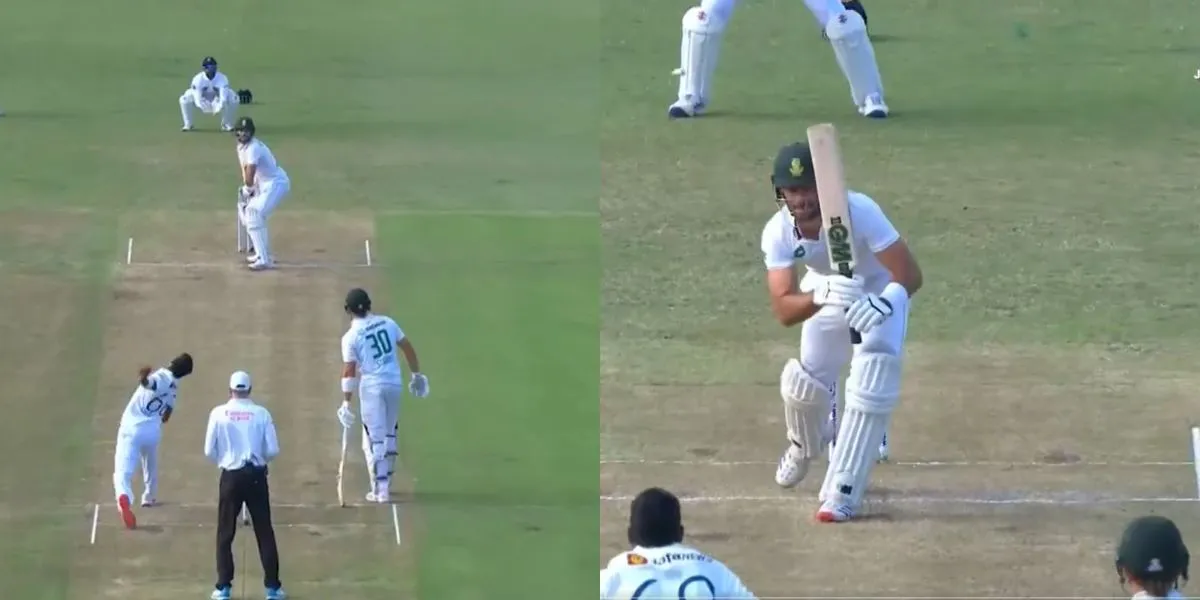 Vishwa Fernando dismisses Aiden Markram in SL vs SA match [Source: @Jiocinema/X.com]