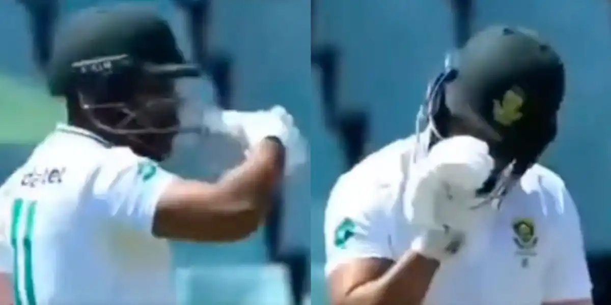 Temba Bavuma caught in uncomfortable situation during SA vs SL Test [Source: @biharmemes/X.com]