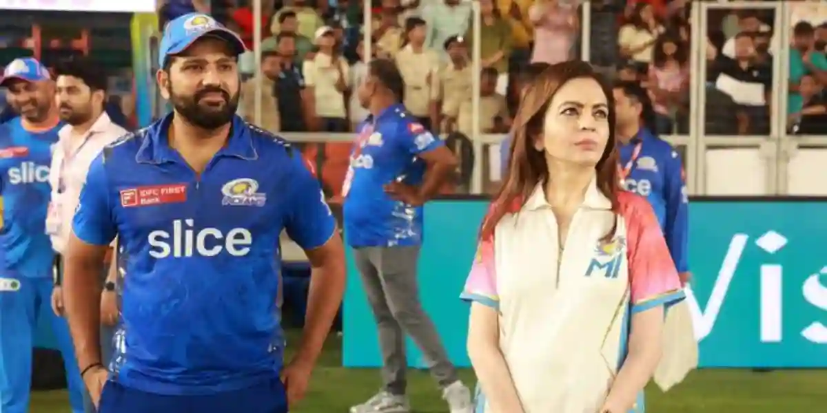 Mumbai Indians owner Nita Ambani with Rohit Sharma [Source: @Neha_Social/x.com]