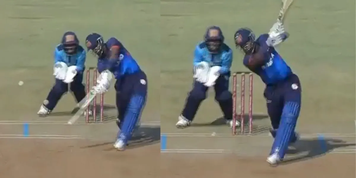 Hardik smashed 28 runs in a single over [Source: @BCCIdomestic/X.Com]
