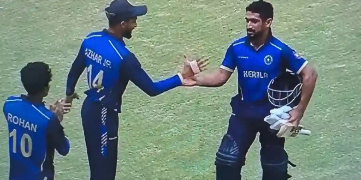 Salman Nizar after knock against Mumbai (Source:@CricKaushik_/X.com)