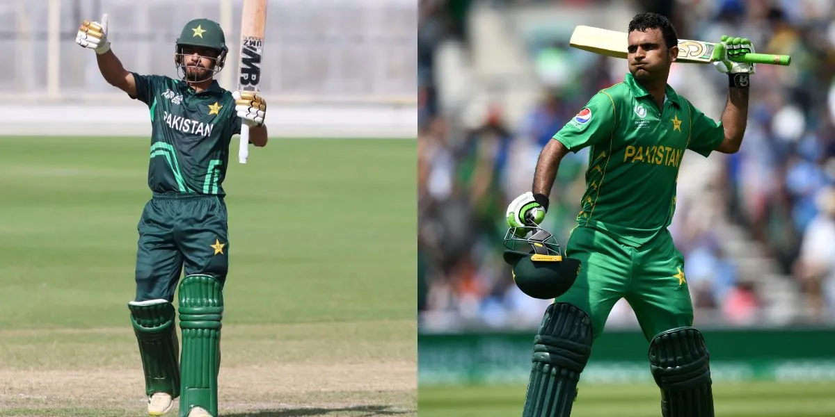 Shahzaib Khan bats like Fakhar Zaman [Source: @ICC/X, @Mussanaf/X]