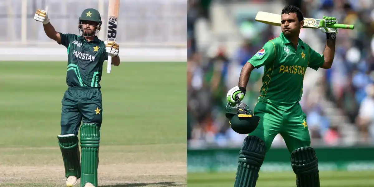 Shahzaib Khan bats like Fakhar Zaman [Source: @ICC/X, @Mussanaf/X]