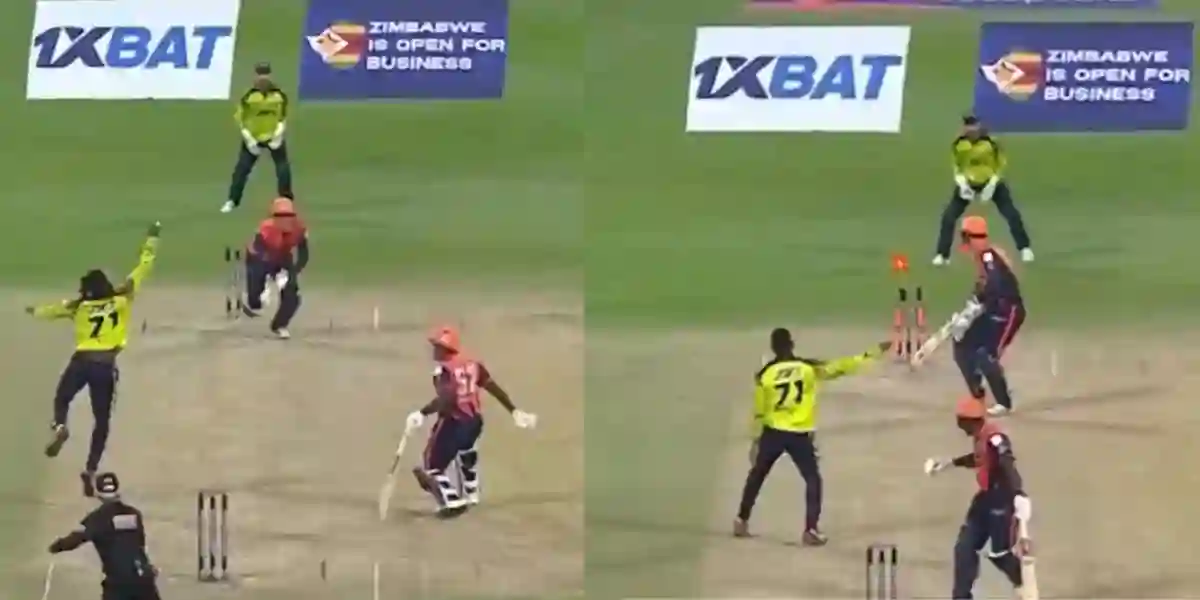 Kyle Mayers sends off Tom Banton with his brilliant reflex [Source: @Fancode/X.com]