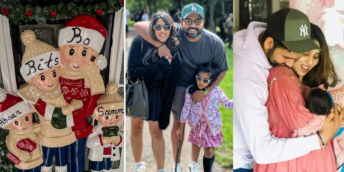 Rohit Sharma with wife and daughter (Source:@SPORTYVISHAL,x.com and asmemesss, x.com)