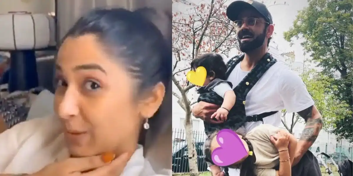 Virat Kohli with his daughter and son (Source:@Trend_VKohli and @BluntIndianGal/X.com)