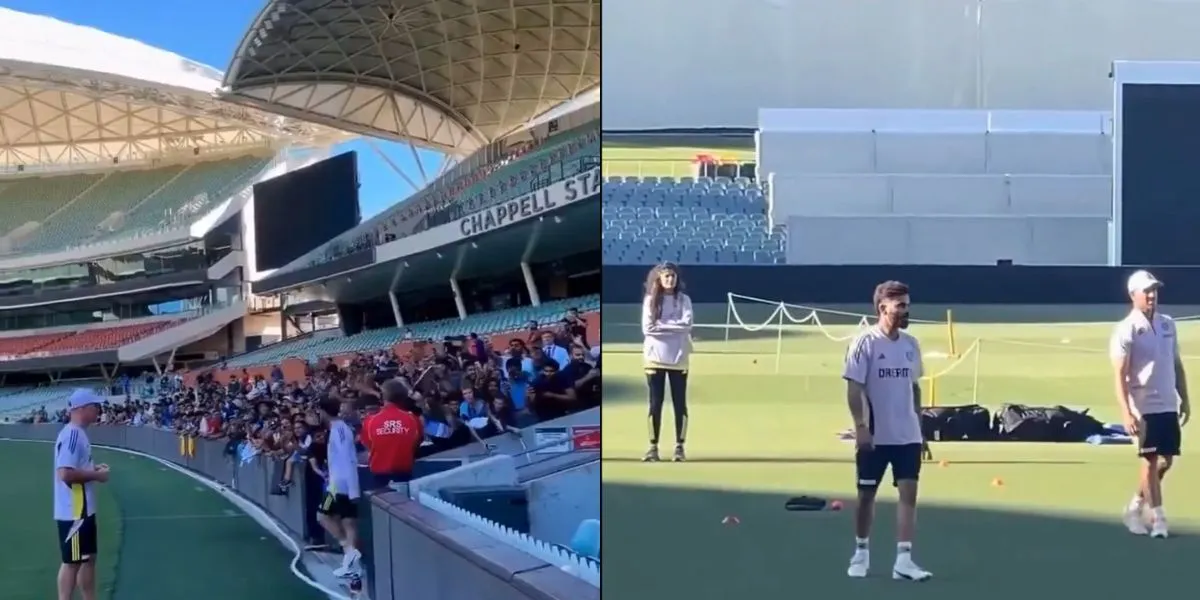 Team India's Practice Session in Adelaide (Source: @ollycaffrey/x.com)