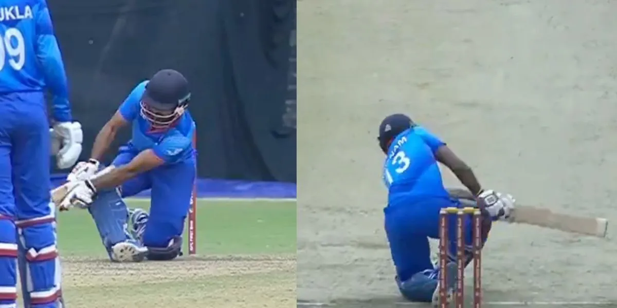 Poonia played a brilliant shot against Shardul Thakur [Source: Screen grab from @gavaskar_theman/x.com]