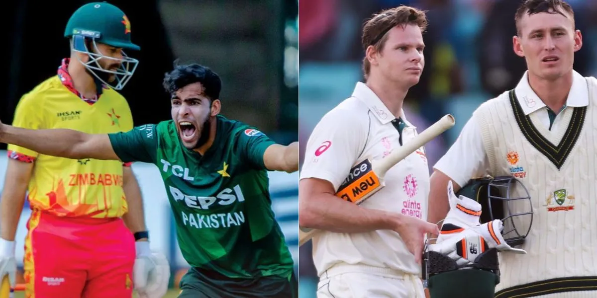 Pakistan team in Zimbabwe and Australian batters [Source: @ZimCricketv, @ICC/x]
