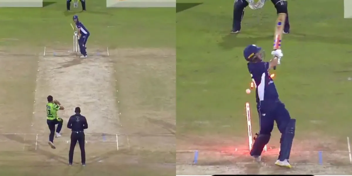 Faheem bowled Jackson Smith [Source: @gslt20/X]