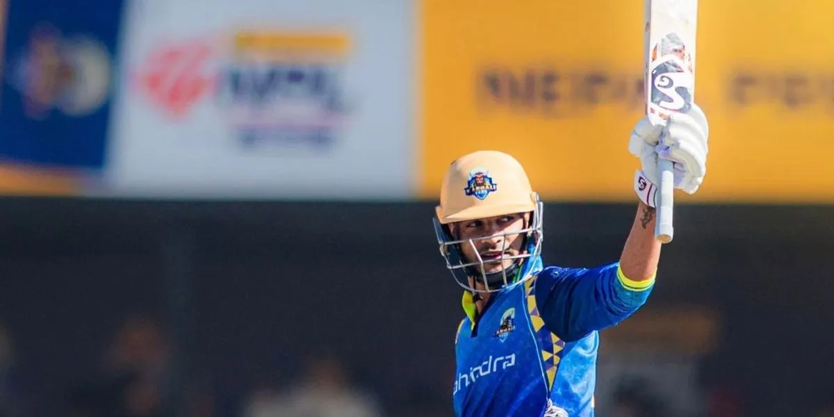 Shikhar Dhawan plays a stellar knock against KG in NPL [Source: @newbusinessage/X.com]