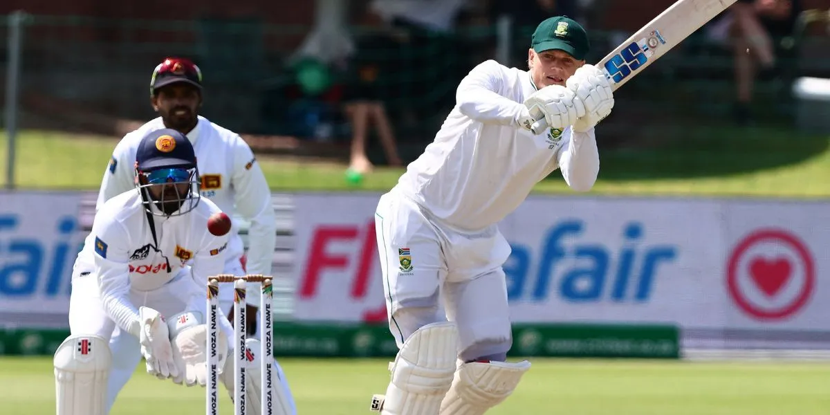 Ryan Rickelton plays a shot. [Source: @ProteasMenCSA/X]