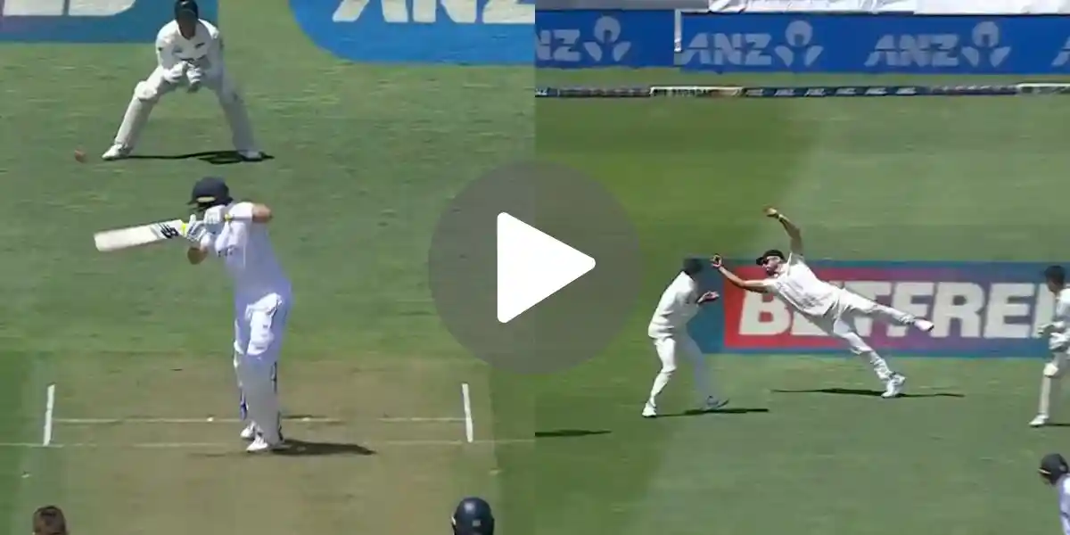 [Watch] Joe Root Fails To Fire Again As Daryl Mitchell Stuns With A Brilliant Catch At Slip