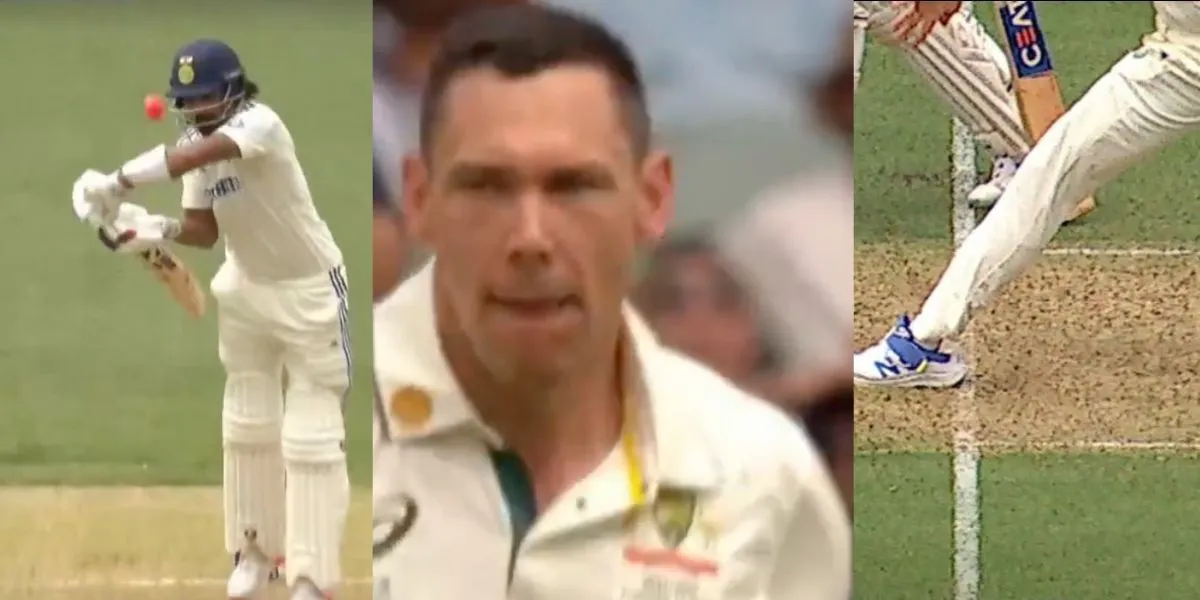 KL Rahul survived a dismissal for duck because of a no-ball [Source: Screen grab from @gavaskar_theman/x.com]