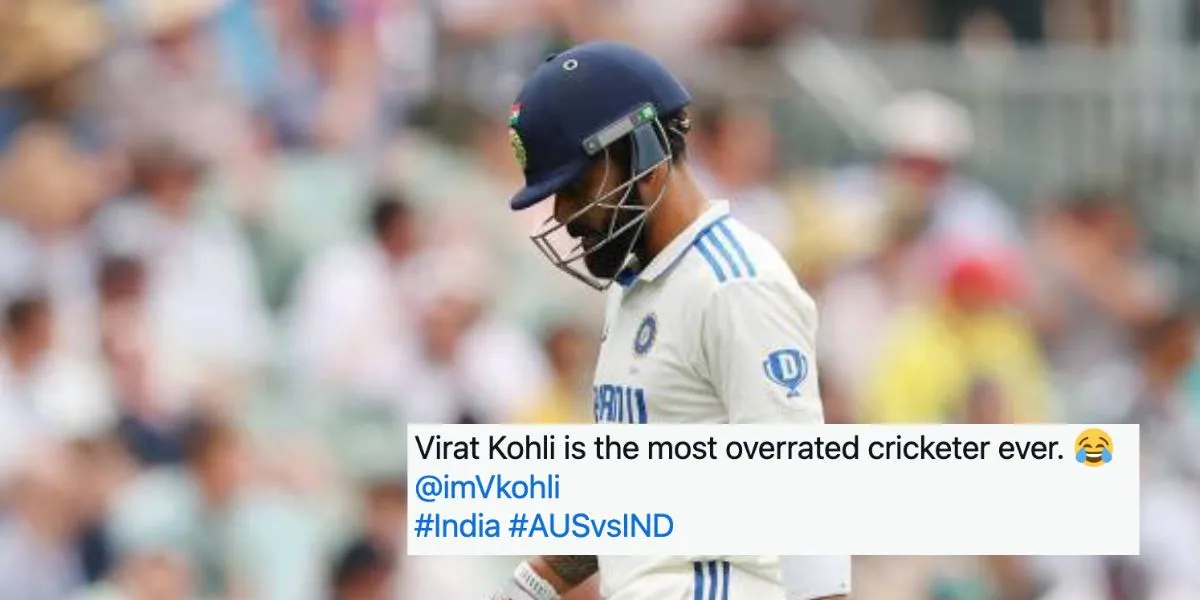 Virat Kohli dismissal in the first innings (Source:@BluntIndianGal,x.com)