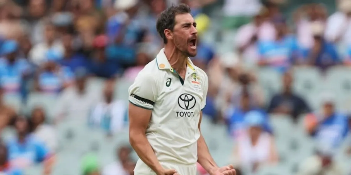 Mitchell Starc After Securing Wicket (Source: @Vatyno/x.com)
