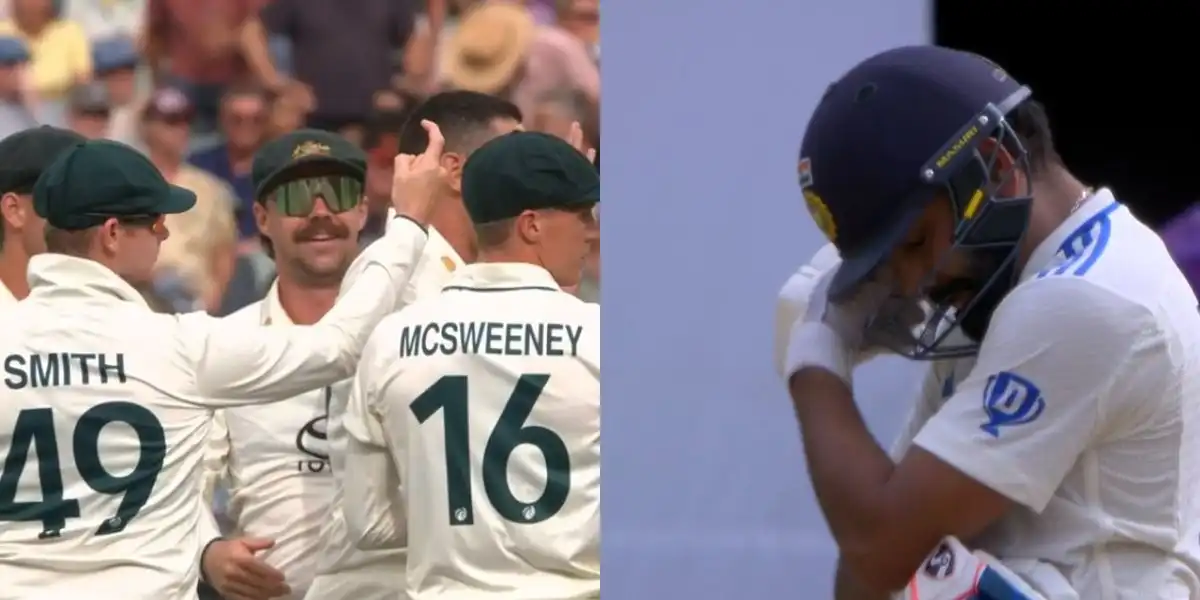 Steve Smith Signalling Out For Rohit's dismissal [Source: @mufaddal_vohra/x.com]