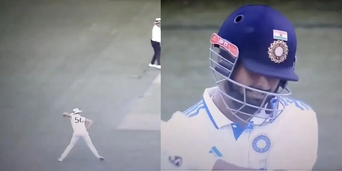 Mitchell Starc's direct throw hits Rishabh Pant [Source: @45kennyat7PM/X.com]