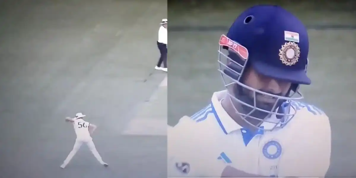 Mitchell Starc's direct throw hits Rishabh Pant [Source: @45kennyat7PM/X.com]