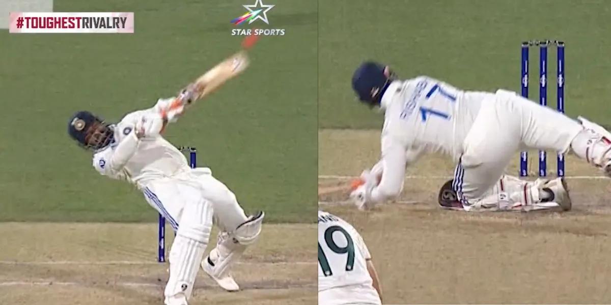 Rishabh Pant hits an awkward six against Australia [Source: @StarSportsIndia/X.com]