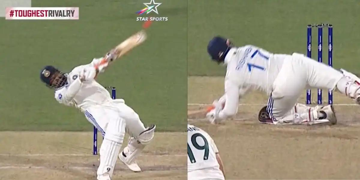 Rishabh Pant hits an awkward six against Australia [Source: @StarSportsIndia/X.com]