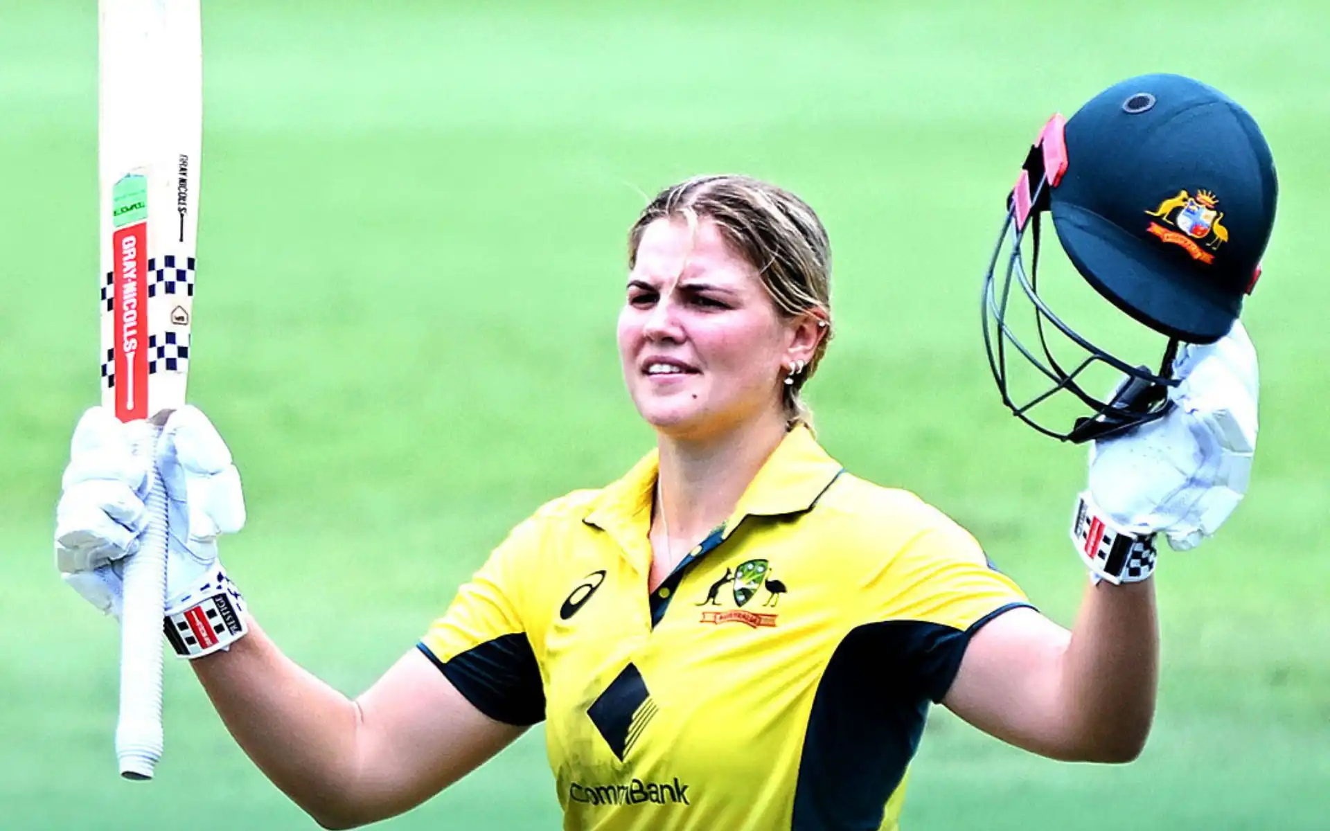 Georgia Voll against India (Source:@AusWomenCricket/X.com)