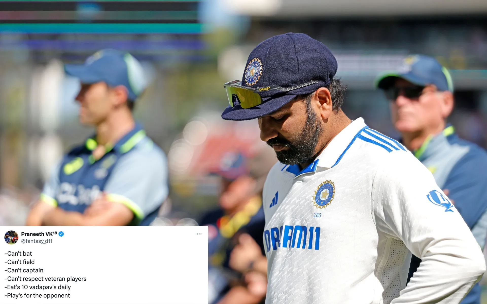 Rohit Sharma slammed by Indian fans after Adelaide defeat [Source: AP]