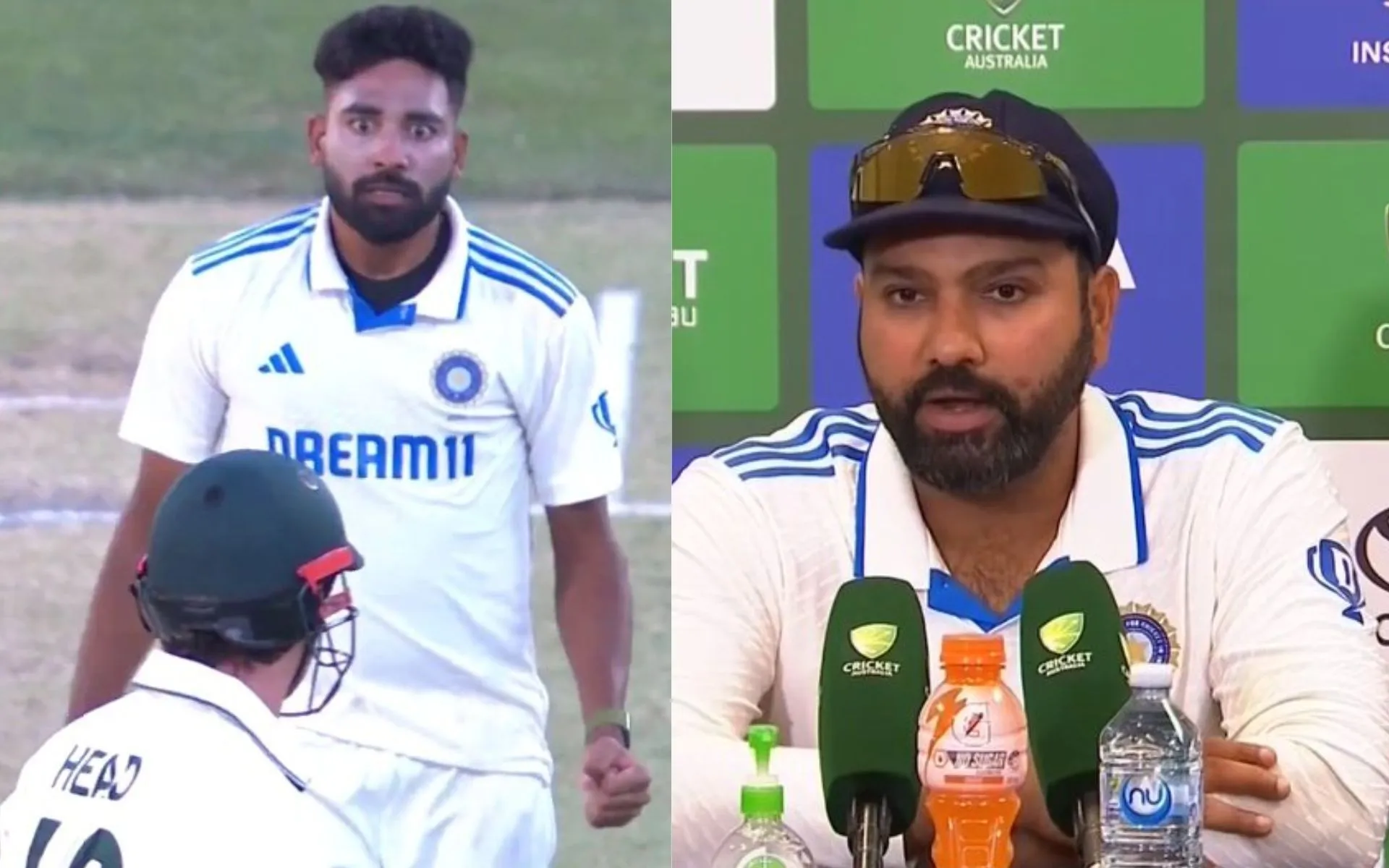 Rohit Sharma opined on Mohammed Siraj's spat with Travis Head [Source: @Ctrlmemes_/X.com]