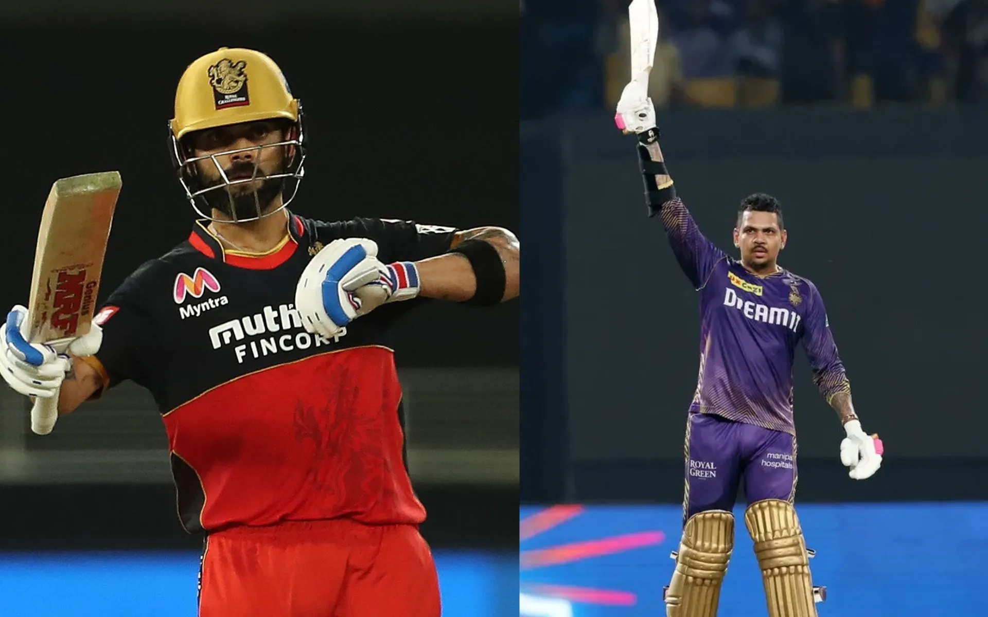 Virat Kohli and Sunil Narine- (Source:@Johns/X.com)