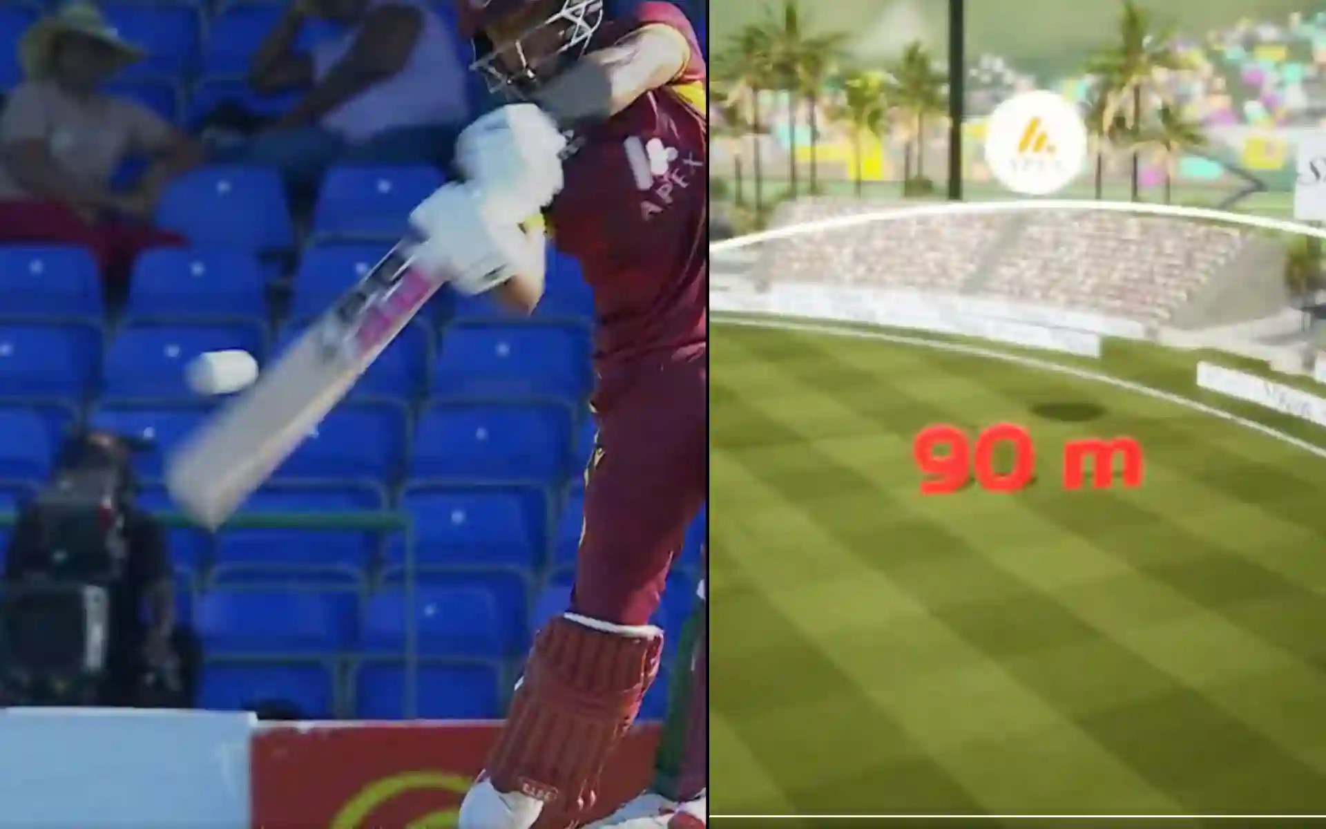 Shai Hope smashes huge six against Bangladesh [Source: @windiescricket/X.com]
