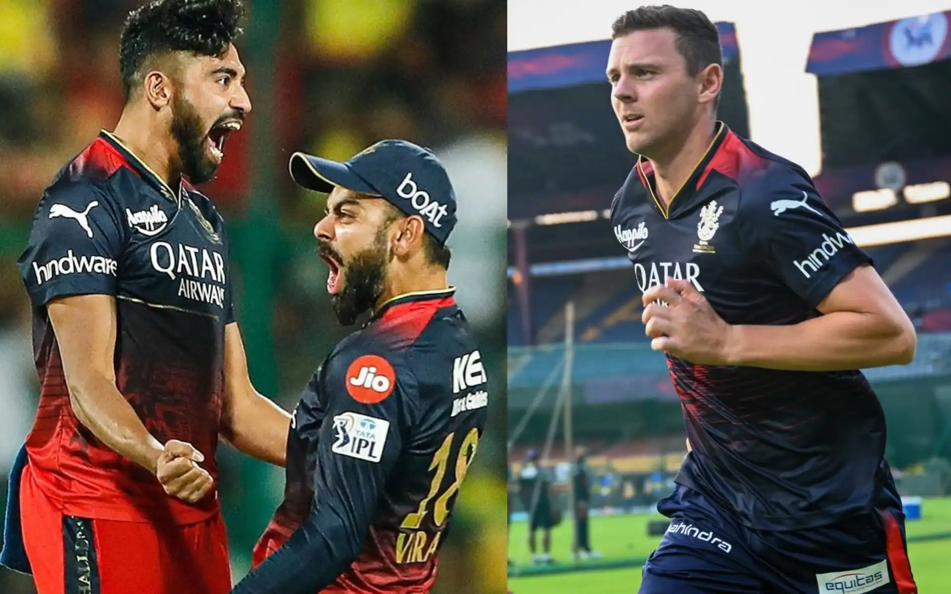 Josh Hazlewood recalled his time playing with Siraj for RCB [Source: @katyxkohli17, @Dinu_Abii/X.com]