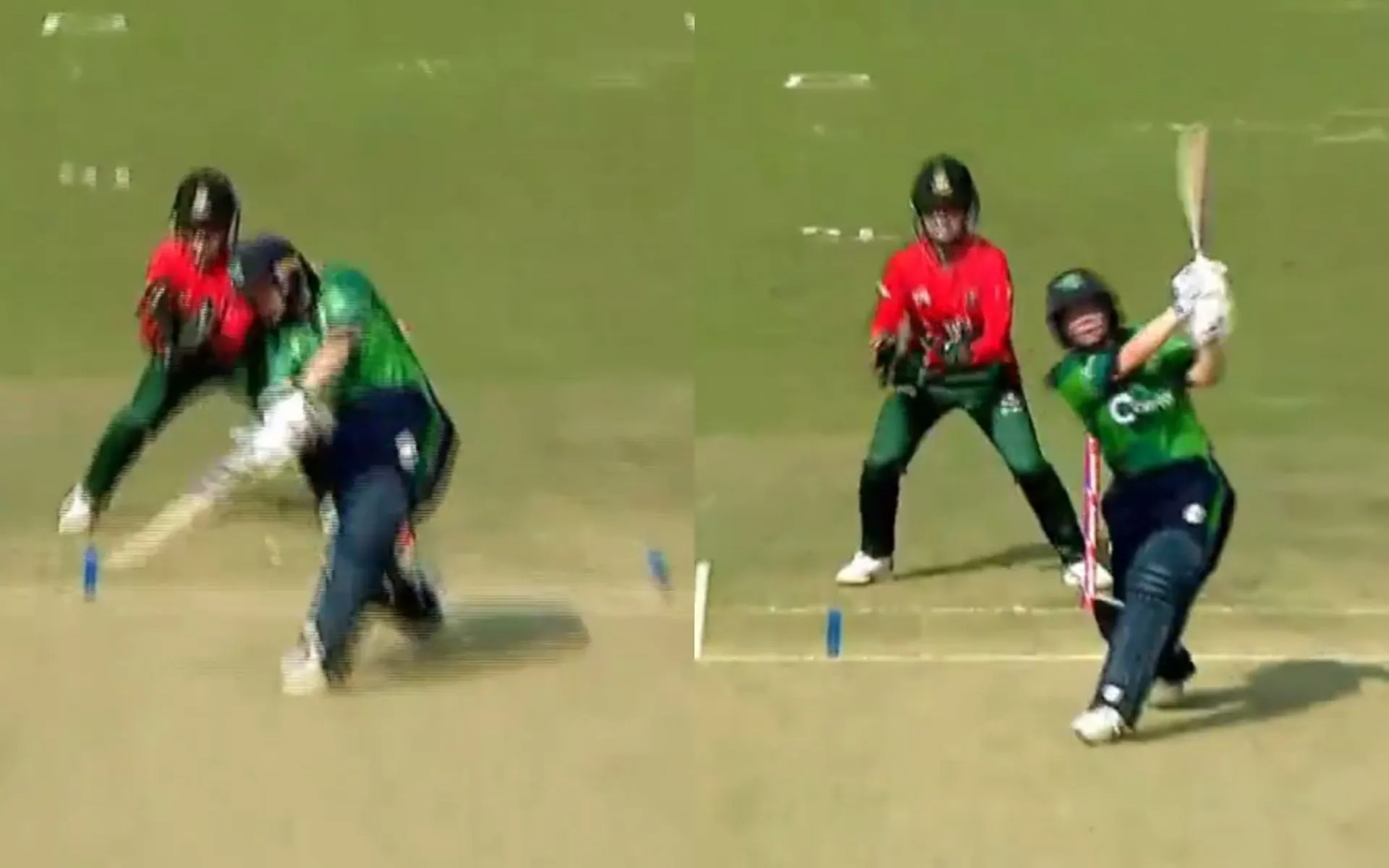 Laura Delany hits consecutive boundaries to sweep series against Bangladesh Women [Source: @Fancode/X.com]