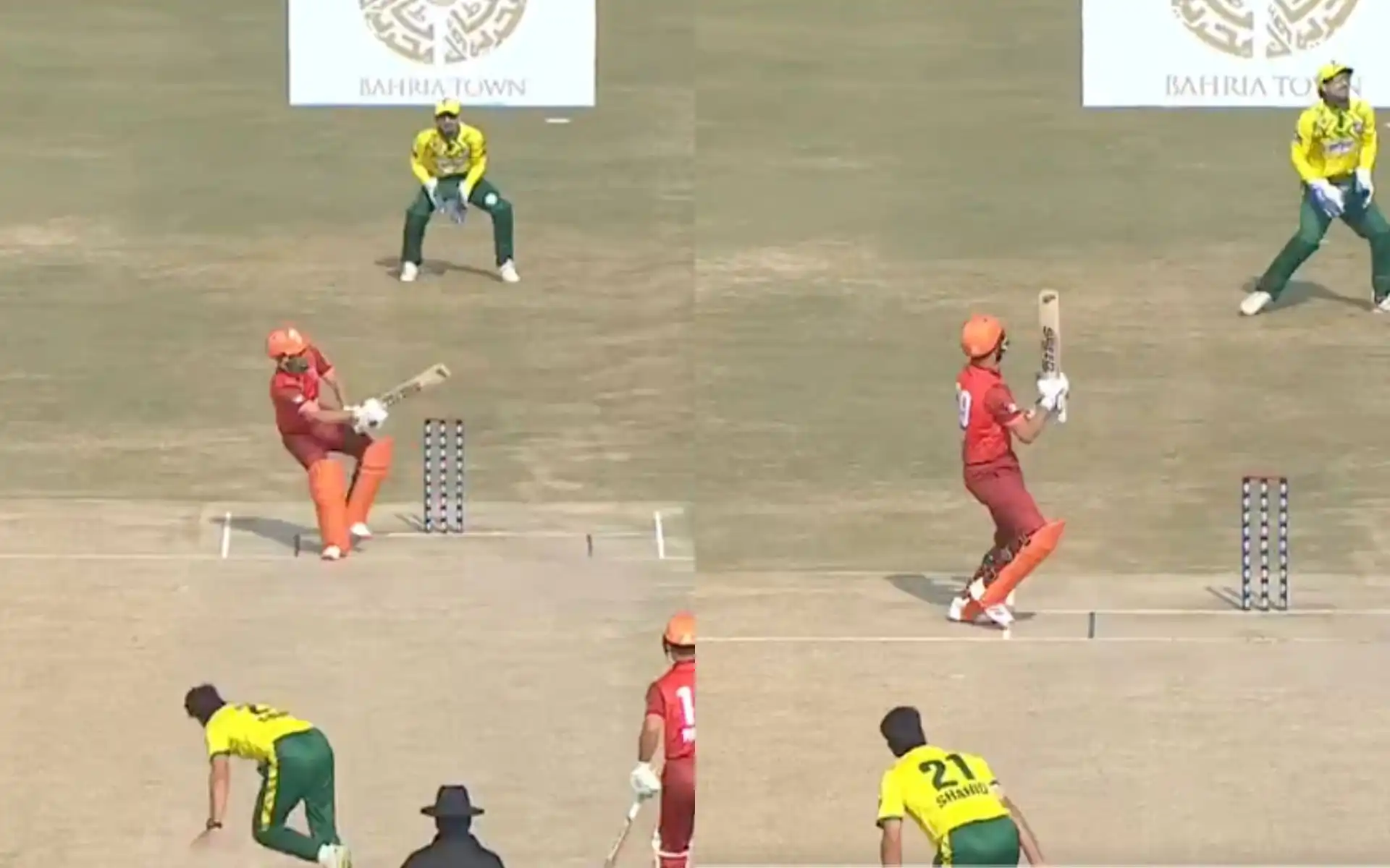 Mohammad Haris slams reverse sweep in Champions T20 Cup [Source: @championscuppcb/X.com]