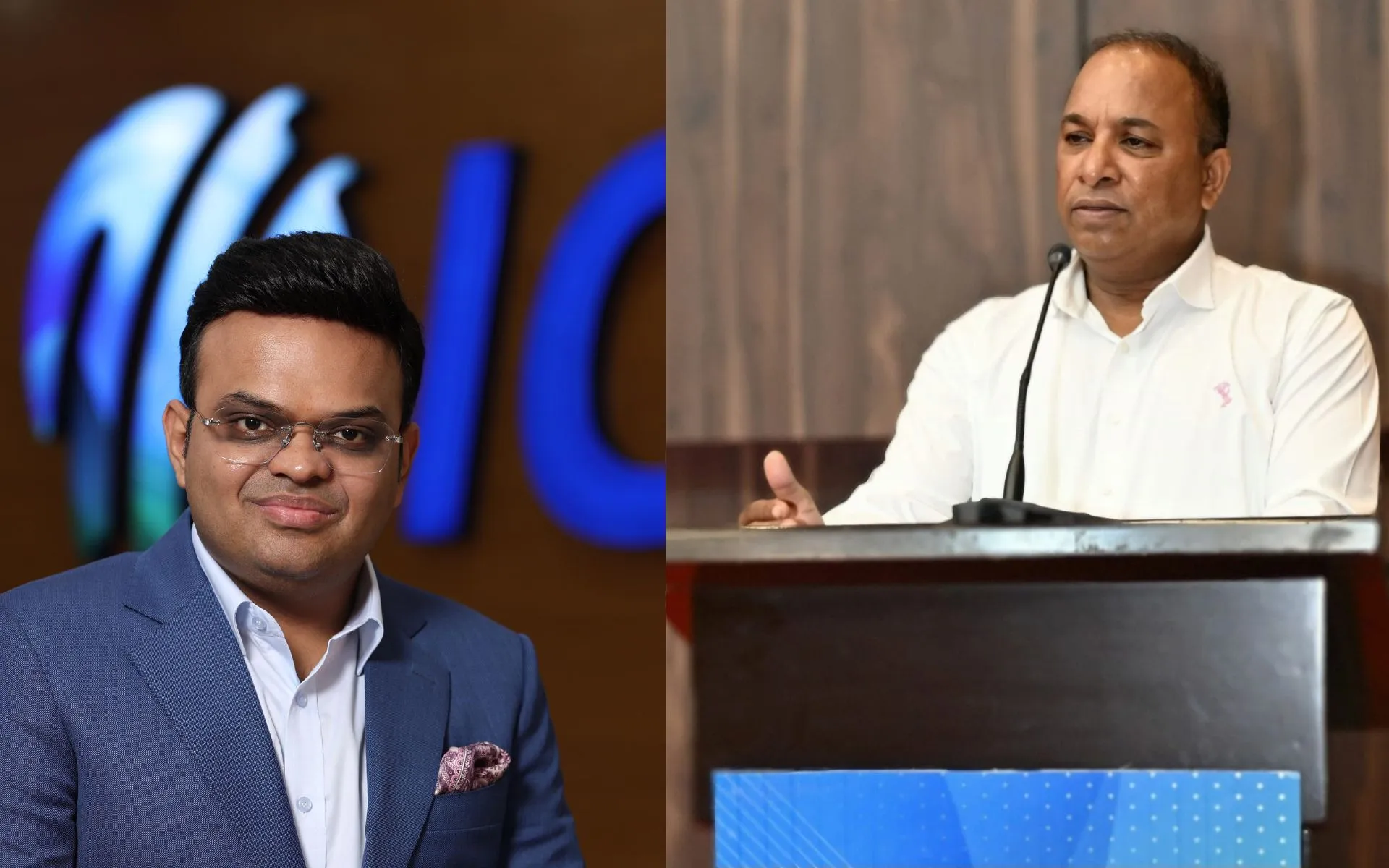 Jay Shah and Devajit Saikia (Source:@assamcric,x.com and @ICC, X.COM)