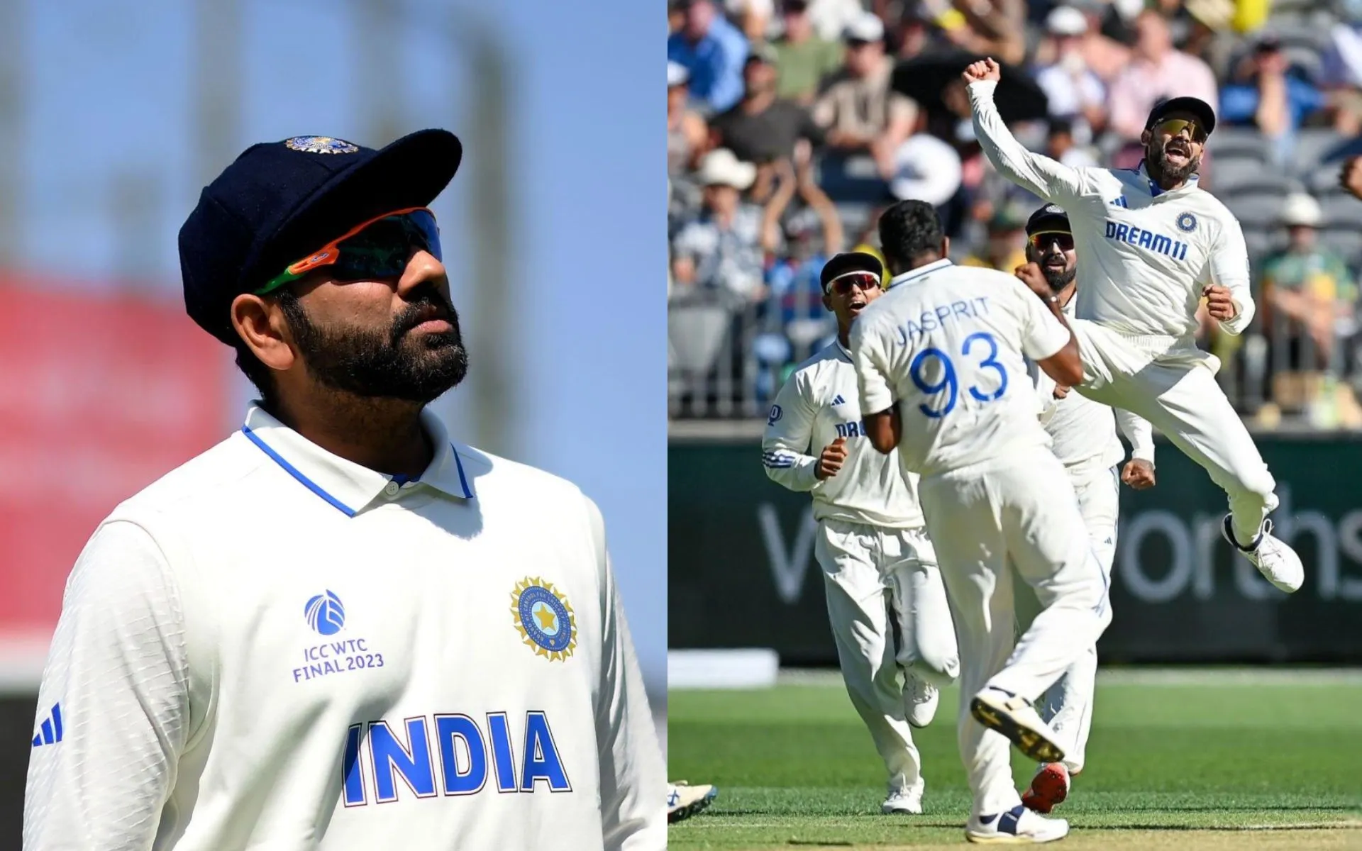 Rohit Sharma, Jasprit Bumrah, Virat Kohli (Source: @Pallavi_paul21,@CricCrazyJohns/ X.com)
