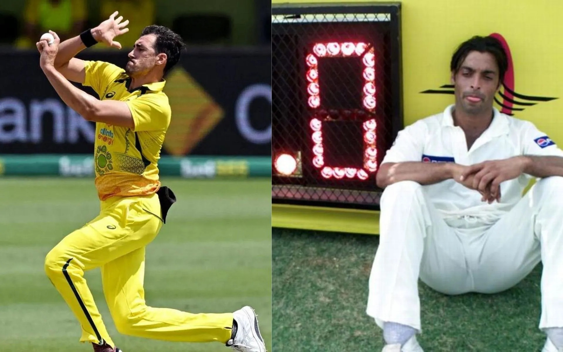 Mitchell Starc and Shoaib Akhtar (Source:@saifalikhan067, x.com and @shoaib100mph,x.com)