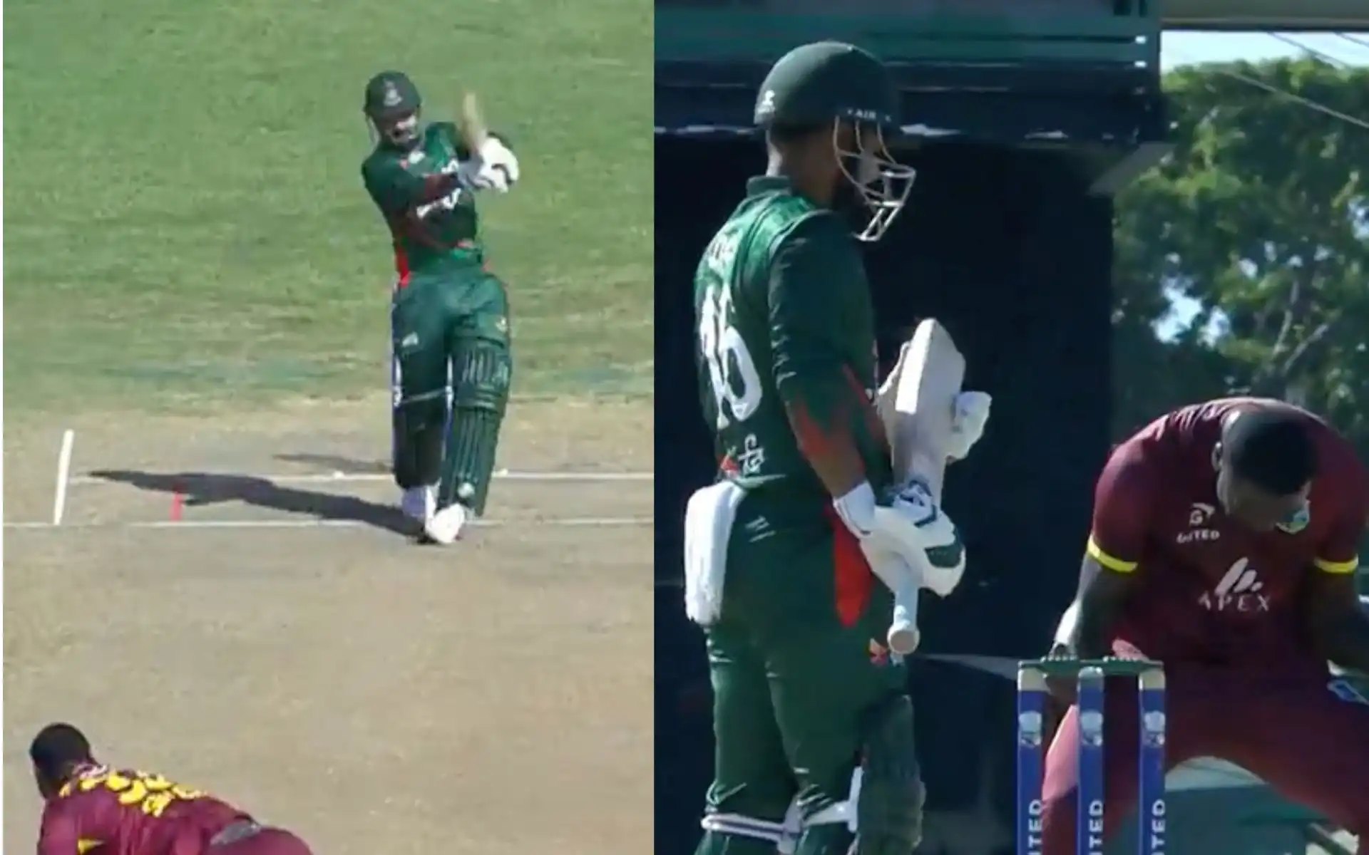 Litton Das' wicket in 2nd ODI (Source:@windiescricket/X.com)