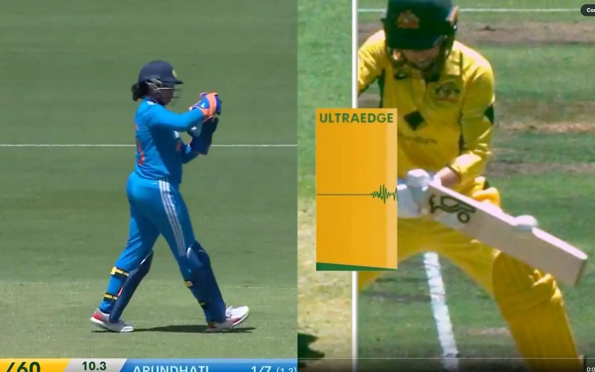 Richa Ghosh took a brilliant DRS [Source: @gavaskar_theman/X]