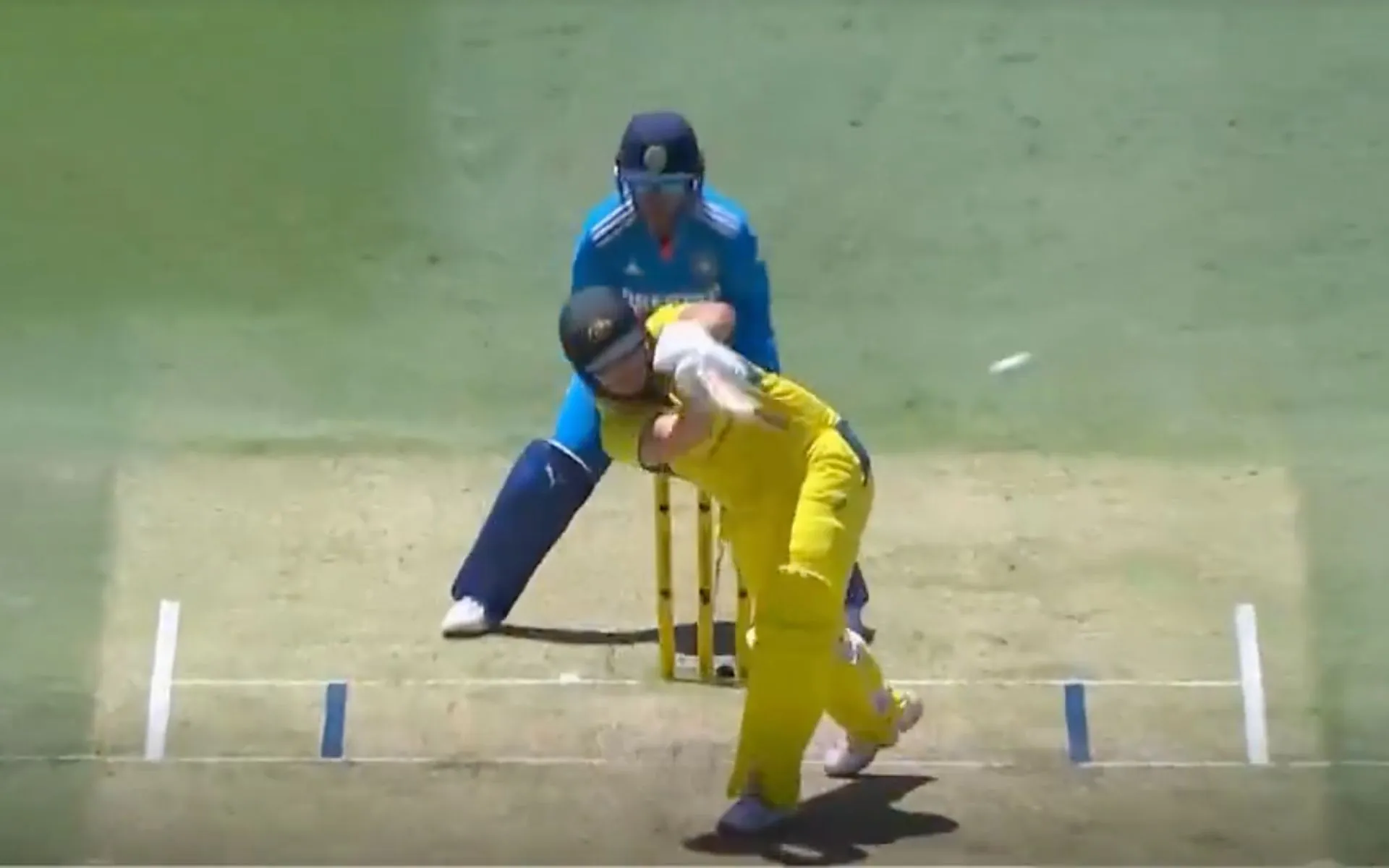Georgia Voll was cleaned up with a peach (Source: @gavaskar_theman/X.com)