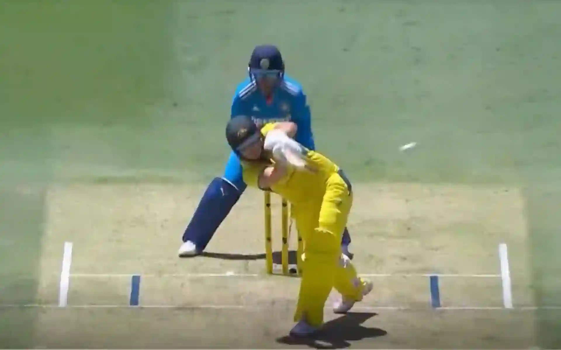Georgia Voll was cleaned up with a peach (Source: @gavaskar_theman/X.com)