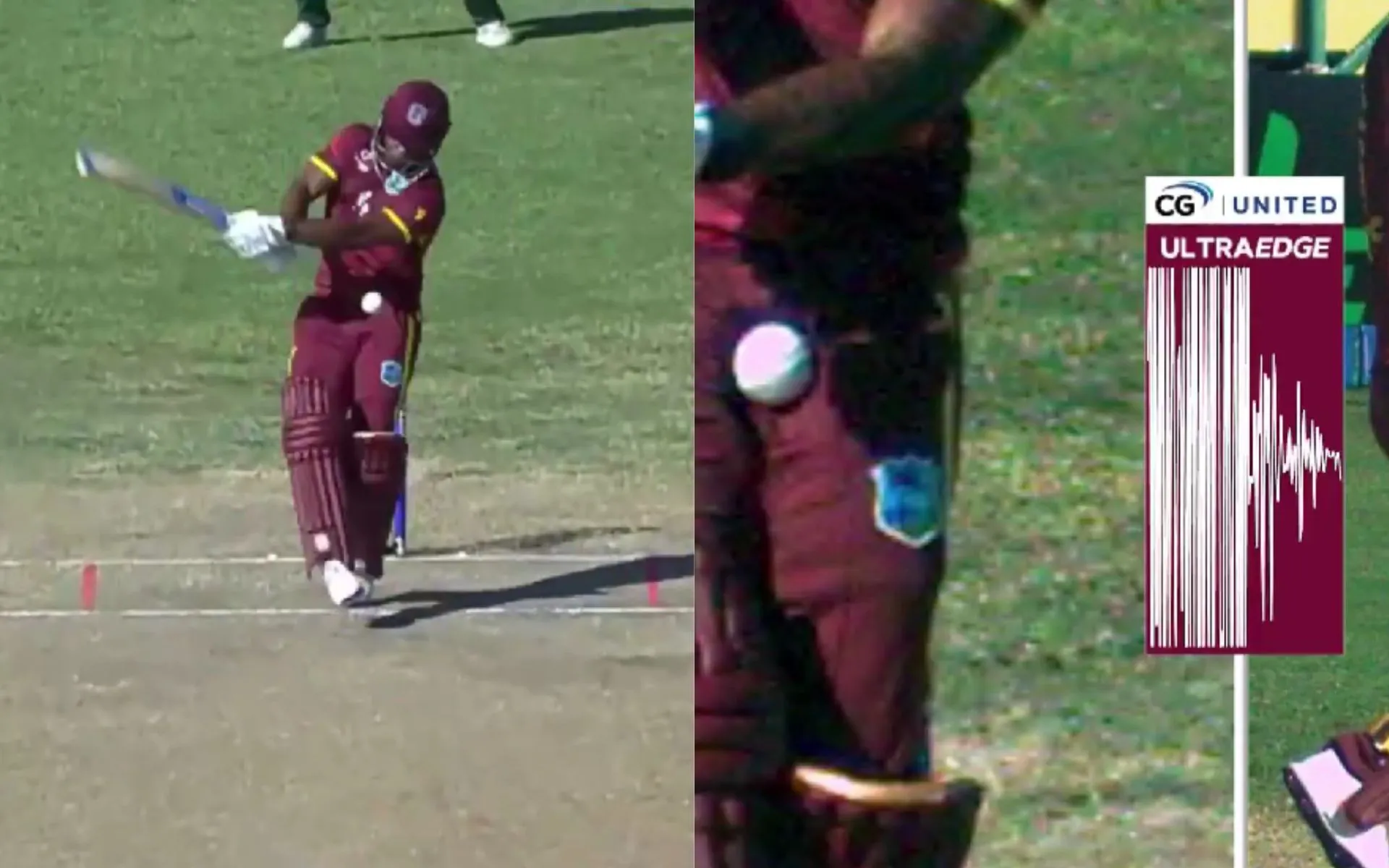 Evin Lewis got hit in the box [Source: @FanCode/x.com]