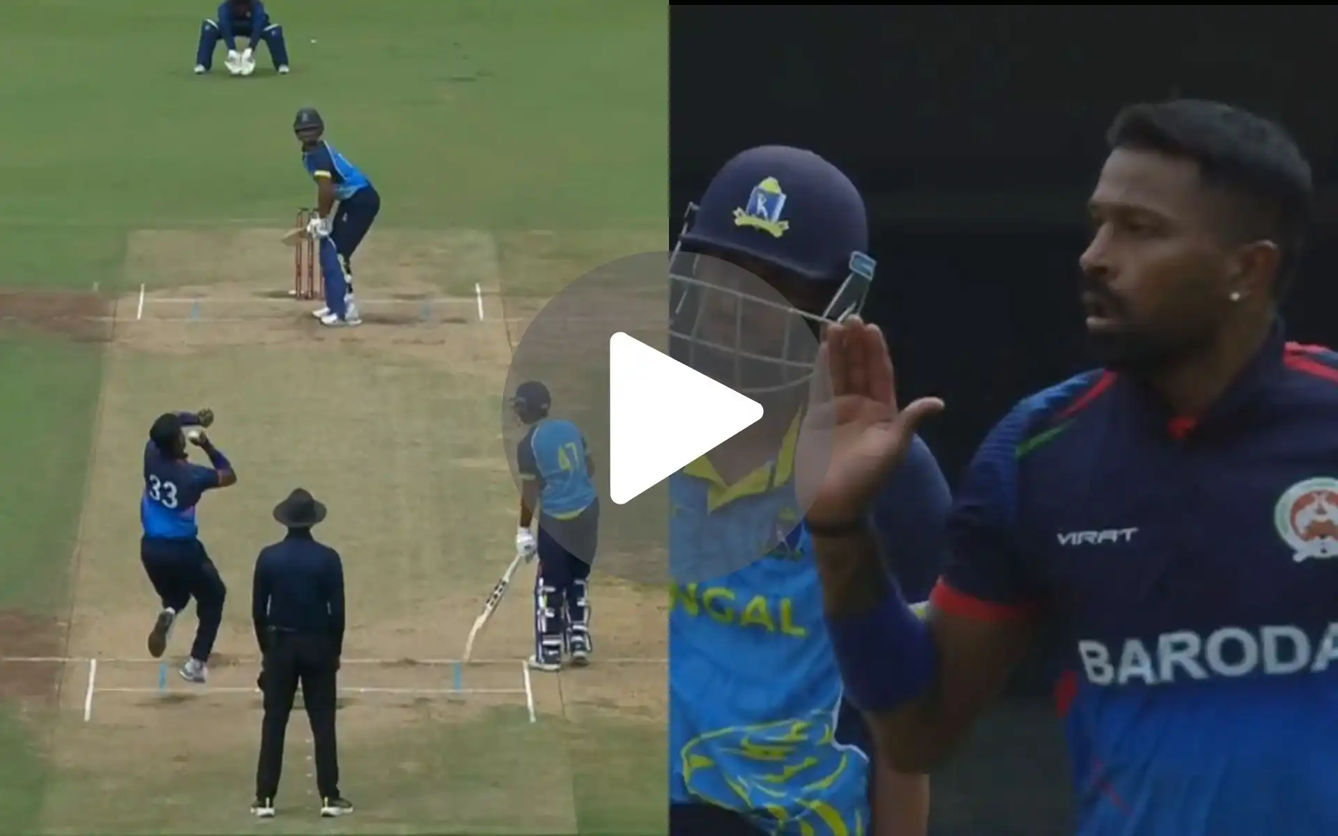 [Watch] Hardik Pandya Gives 'Bye Bye' Send-Off In SMAT 2024 As Baroda Thump Bengal