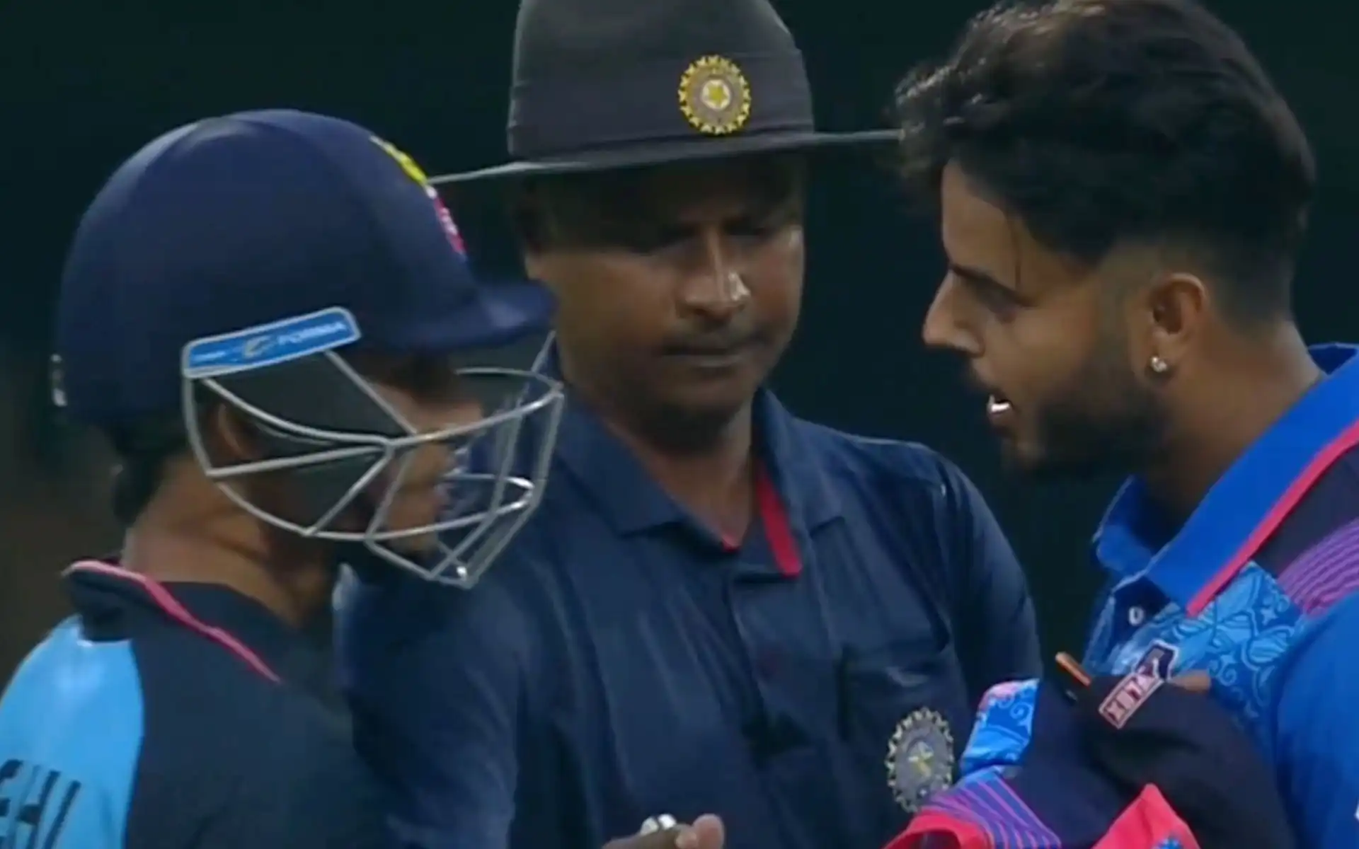 Ayush Badoni and Nitish Rana engaged in a verbal exchange during SMAT 2024 [Source: Screen Grab From @gavaskar_theman/x.com]