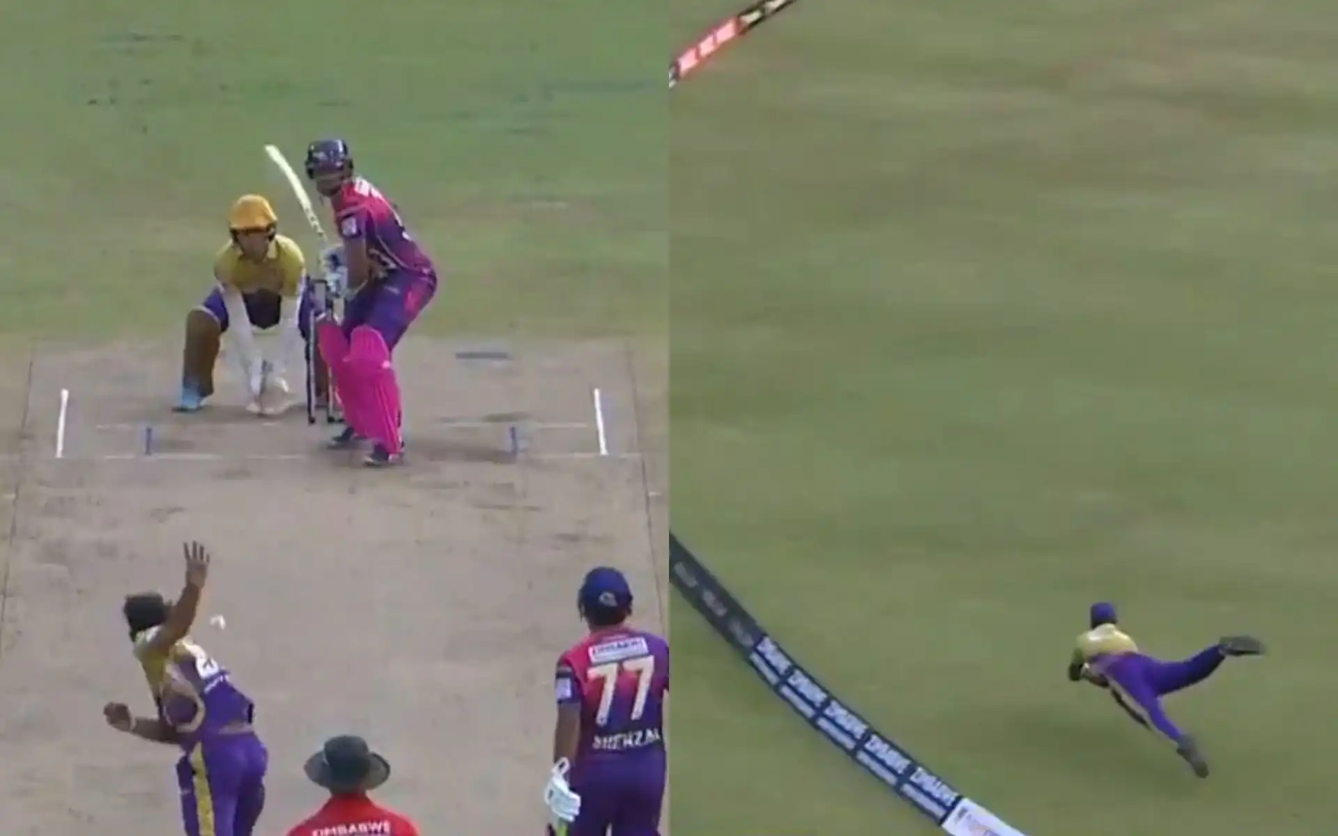 Janith Liyanage pulls off a blinder to dismiss Dasun Shanaka [Source: @Fancode/X.com]