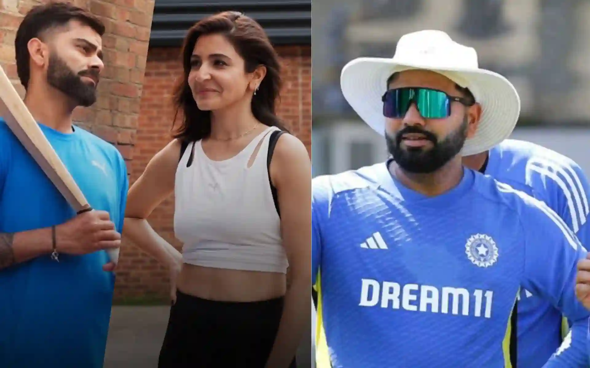 Virat Kohli, Anushka Sharma and Rohit Sharma [Source: @anushkasharma/Instagram, @ImRo45/x]