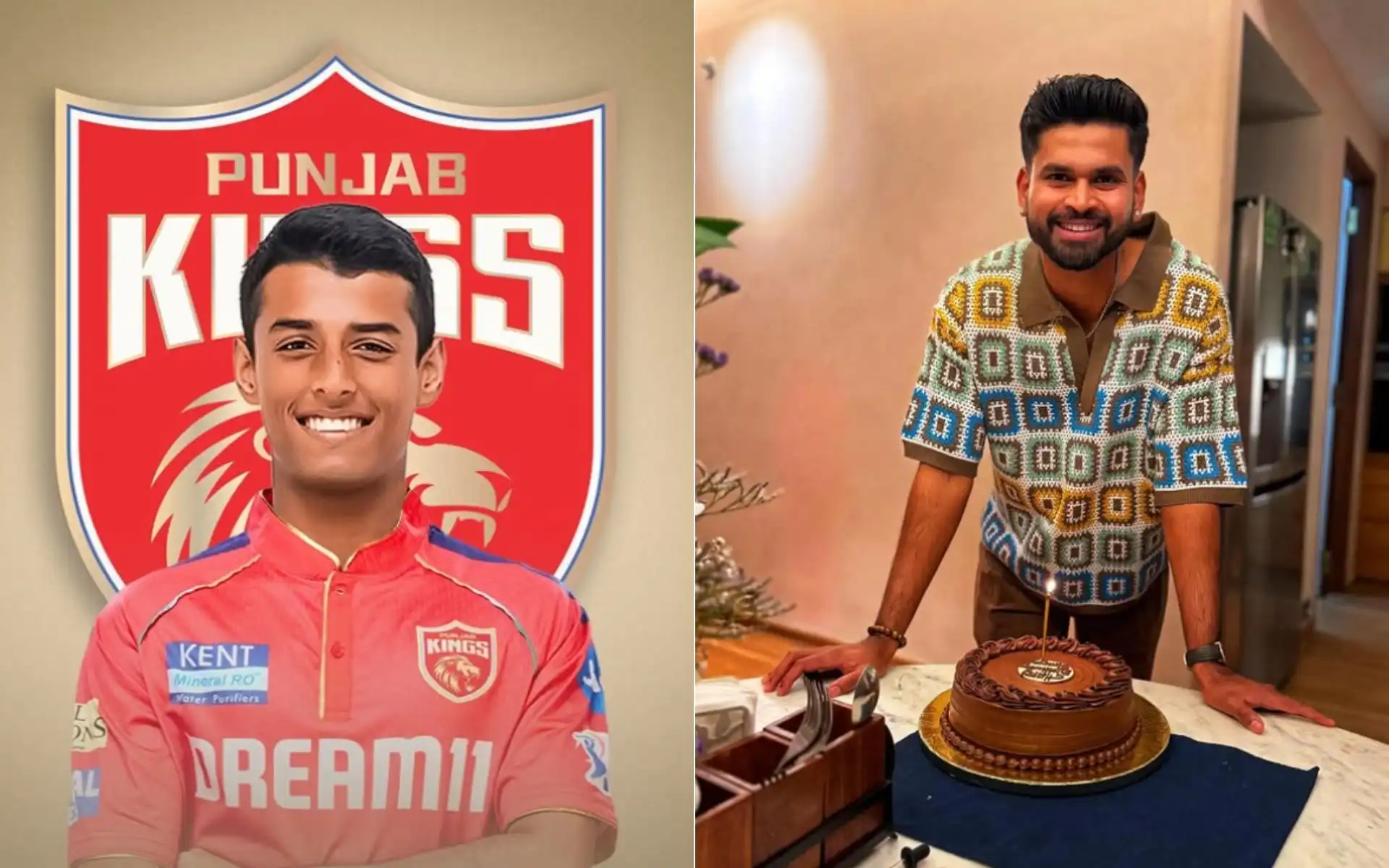 Shedge and Iyer will represent Punjab Kings in IPL 2025. [Source: punjabkingsipl & @shreyasiyer96/Instagram]