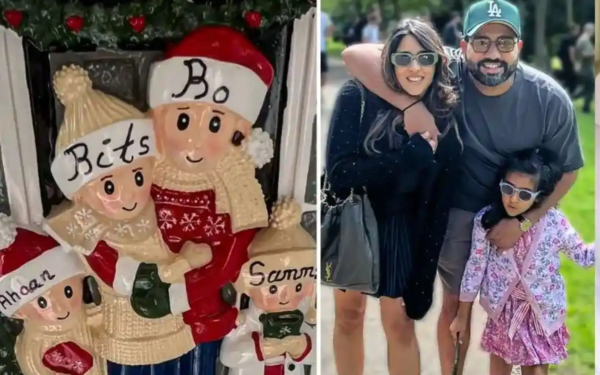 Rohit Sharma with wife and daughter (Source:@SPORTYVISHAL,x.com and asmemesss, x.com)