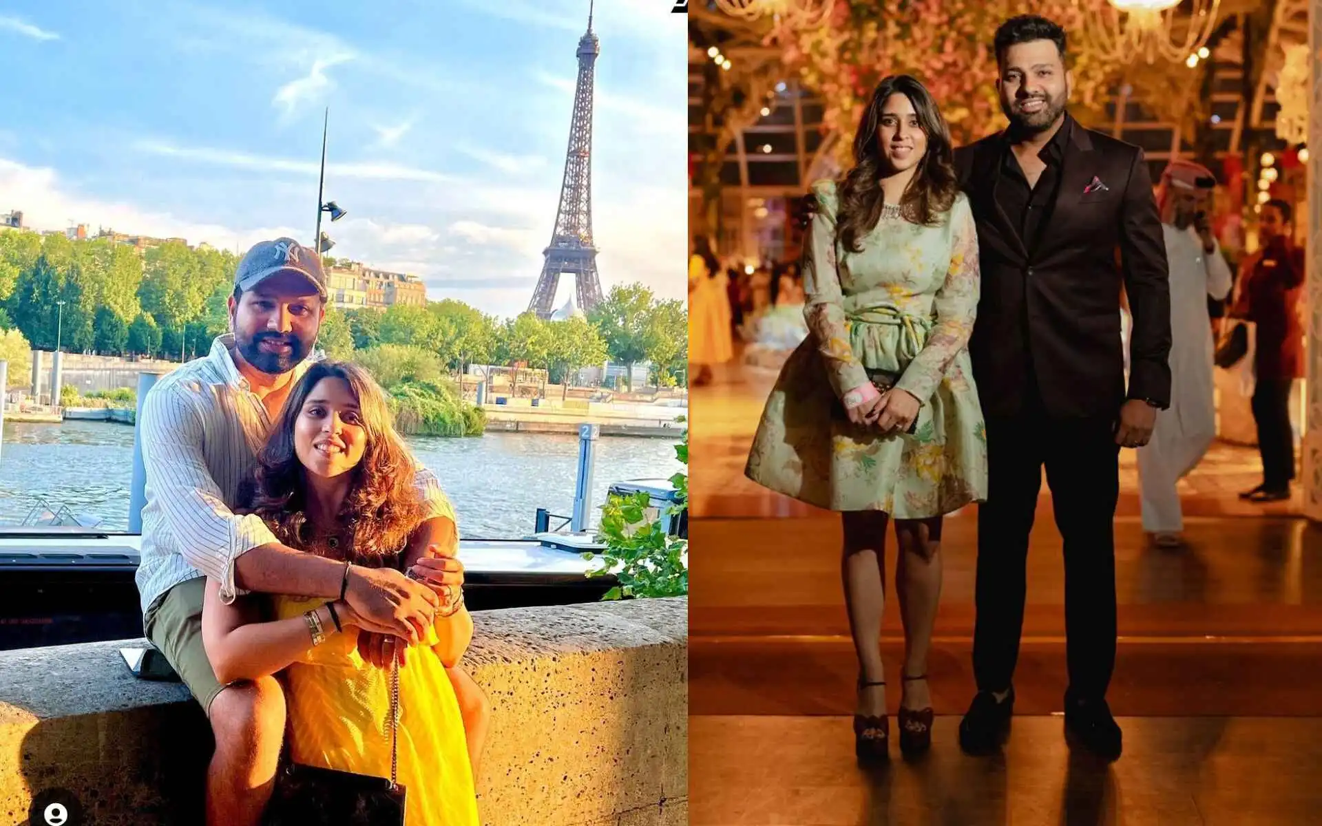 Rohit Sharma and wife Ritika Sajdeh (Source:@CricCrazyJohns,x.com)