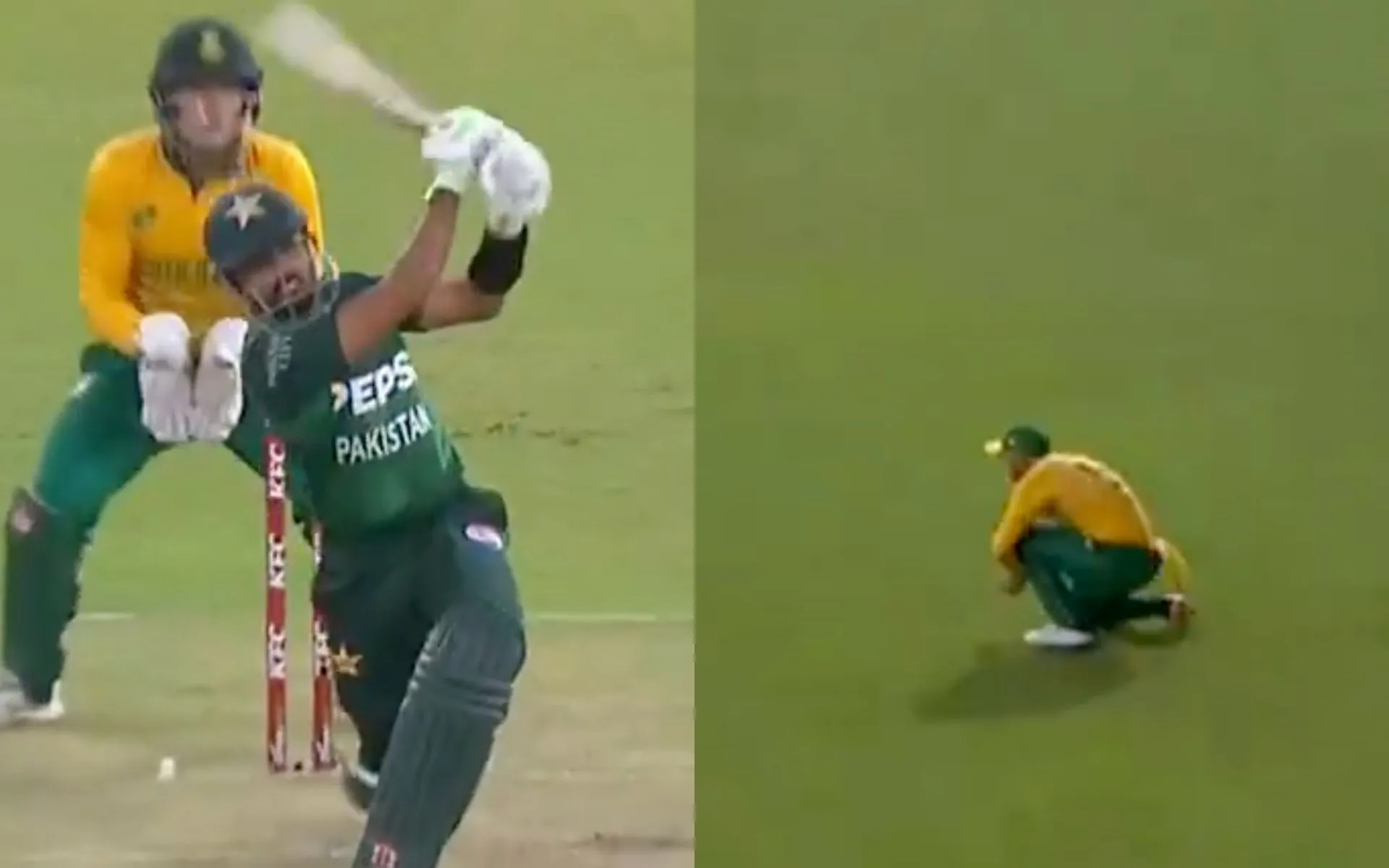 Babar Azam was dismissed by George Linde in the 2nd T20I [Source: Screen grab from @gavaskar_theman/x.com]