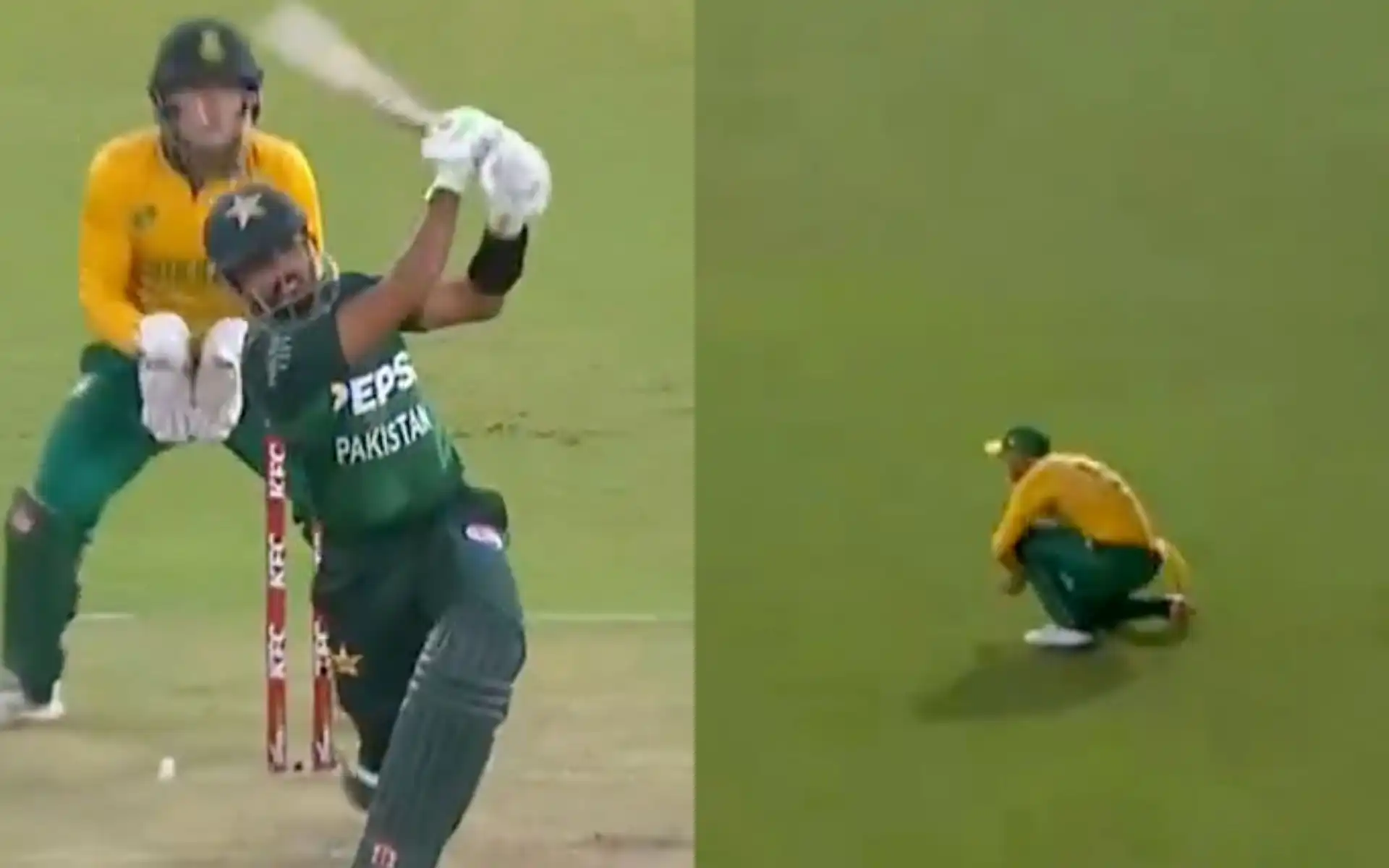Babar Azam was dismissed by George Linde in the 2nd T20I [Source: Screen grab from @gavaskar_theman/x.com]